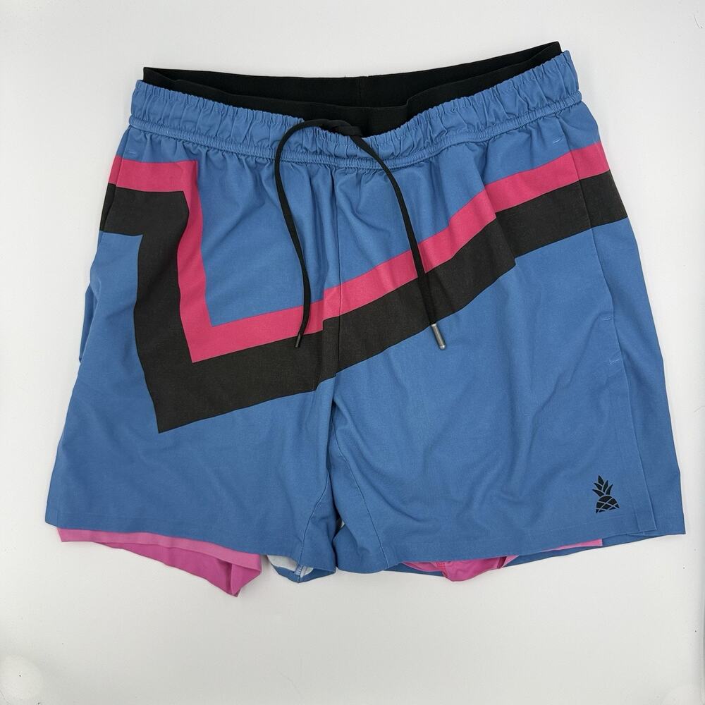 Chubbies Men’s Small 5.5” Shorts Blue Pink Black Lined Athletic Swim Trunks
